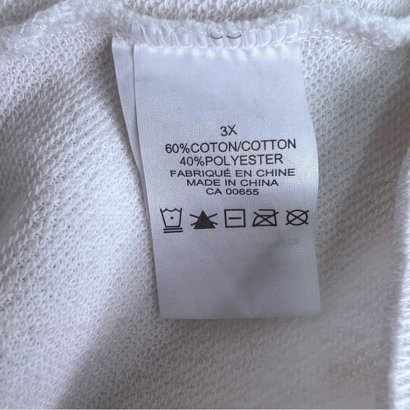 Pennington’s White Lightweight Embroidered Crewneck Sweater Size 3x - Picture 7 of 7